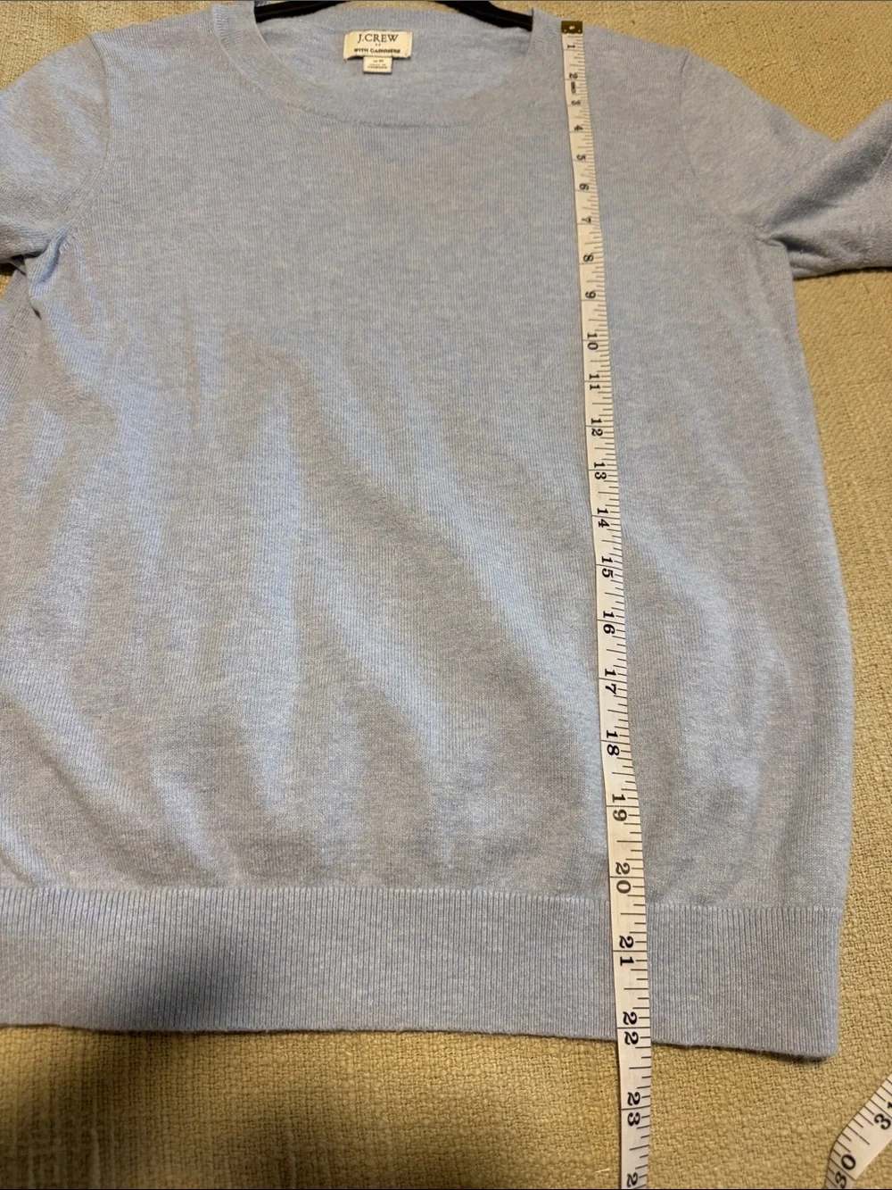 J. Crew Pale Blue Short Sleeve Knit Sweater